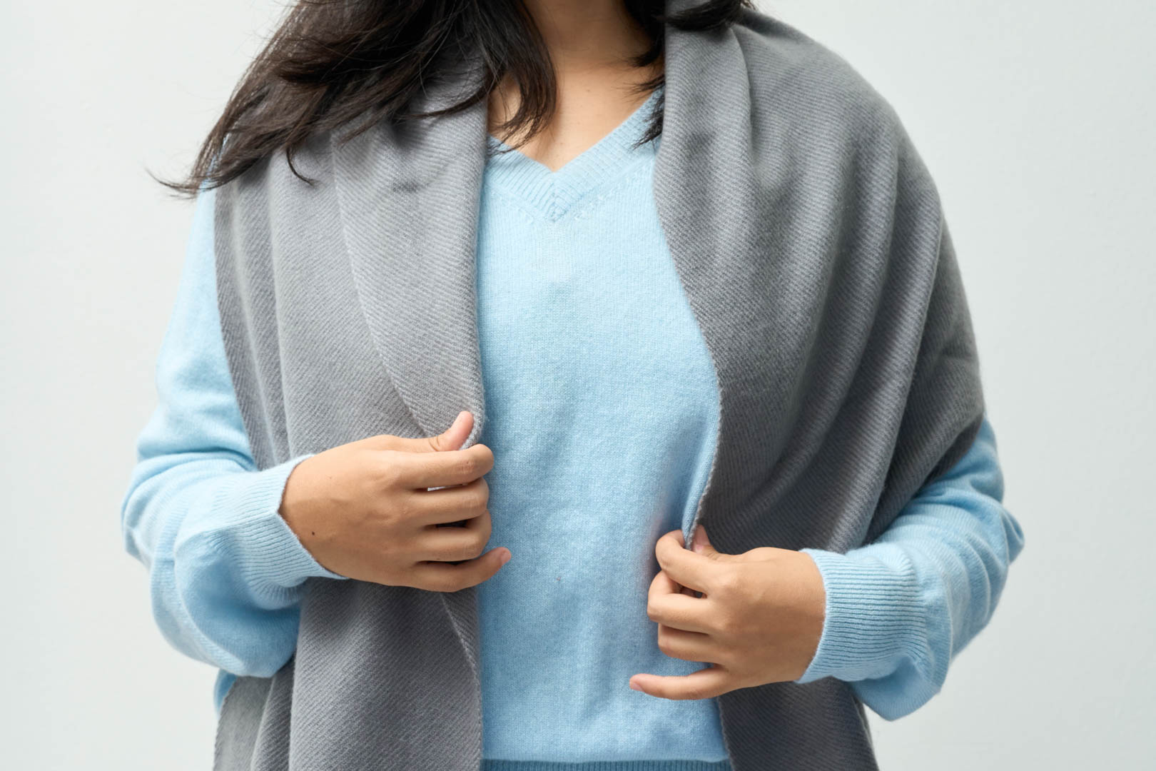 Thumbnail for Pure Cashmere blue Pullover